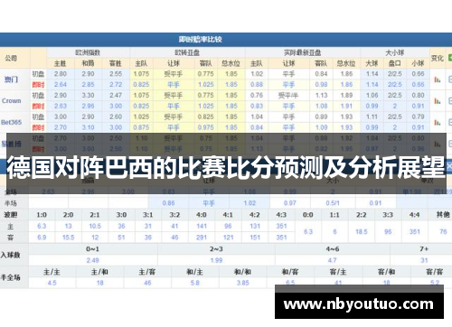 德国对阵巴西的比赛比分预测及分析展望